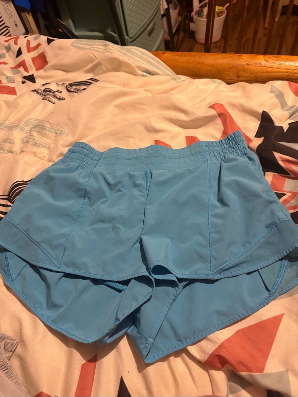 lululemon athletica Light Blue Layered Running Shorts